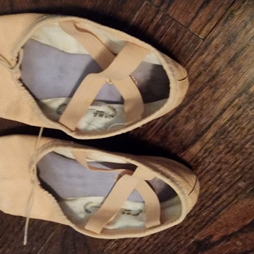Beige Leather Ballet Flats